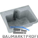 KWC Wand-Ausgussbecken MB7054 Ablauf mittig, Polyester Grau-wei� marmoriert