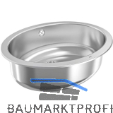 KWC 2D-Waschtisch Rondo 450-O, Edelstahl, 510 x 390