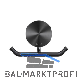 GEESA Handtuchhaken doppelt Opal Metallfinish Schwarz geb�rstet