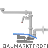 SOLIDO 5/4" x 32 mm Raumspar-M�belsiphon HL137N-WM mit Waschmaschinenanschluss