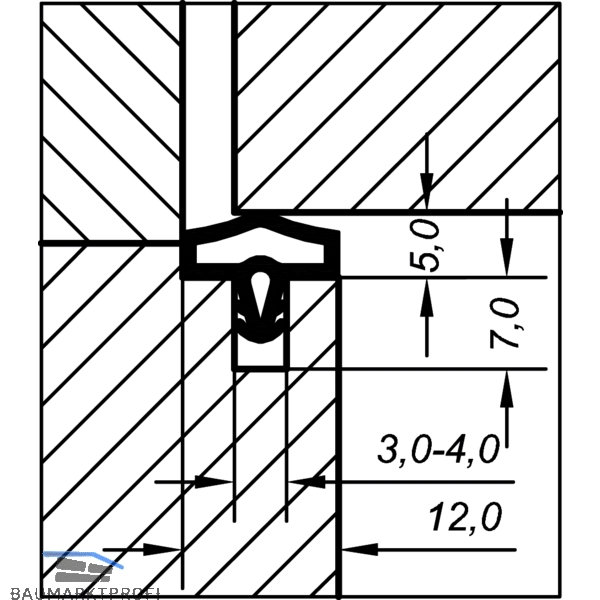 Türdichtung EV 0680 KS, Kunststoff schwarz - Baumarktprofi