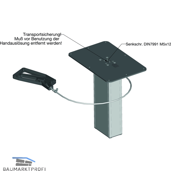 Aleo Tischsaule Stufenlos Hohenverstellbar Aluminium Ral 9006 Baumarktprofi