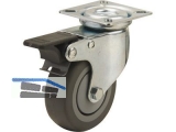 Apparate-Lenkrolle Serie ALF P-F  50 mm Platte 60x60 mm, Feststeller, max. 40 kg