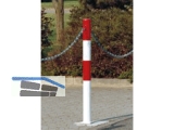 Absperrpfosten Parat_B  dm 76/ L 1330 mm rot-wei, mit 2 sen u.Dreikantverschlu