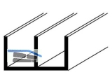 Alu-U-Profil natureloxiert 1000mm doppel U, 16x12x1mm  10236