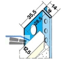 Anschlussprofil Protektor 1371 12,5 mm f.Schattenfuge 4mm (Stg.= 3m,VPE=15 Stg)