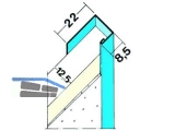 Einfassprofil Protektor 1121  12,5 mm Stahl verzinkt wei grundiert (Stg. 3 m)