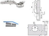 Aventos Zwischenscharnier HF 134 zum Schrauben, ohne Feder 78Z5500T 679.667.3