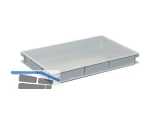 Transportstapelkasten Newbox NB15V1 600x400x75mm grau  Griffleisten