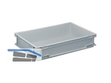 Transportstapelkasten Newbox NB24V1 600x400x120mm grau Muschelgriff