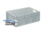 Transportstapelkasten Newbox NB42V1 600x400x220mm grau  Durchfassgriffe