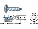 Blechschraube Linsenkopf verzinkt Torx25 DIN 7981 4,8 x 90