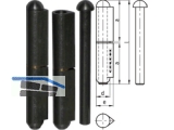 Bandrolle 135 x 18 mm mit losem Stift ausziehbar Stahl blank