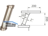 Barkonsole 20 schrg Edelstahl finish  50 mm Hhe = 200 mm 81 5801 19