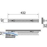 Krawattenhalter starr Modell D, 432x48x52 mm, Aluminium/Kunststoff schwarz