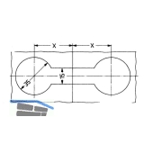 Arbeitsplattenverbinder, L 65 mm, Ma X 32-41 mm, Stahl verzinkt