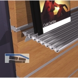 Wall Sys Glastablartrger W12, Lnge 50 mm, Aluminium natur eloxiert