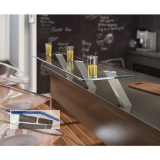 Barkonsole Capri schrg 50 x 50 mm, Hhe 230 mm, Aluminium Edelstahl Effekt