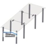 Tischplattenverbinder RAMTI, Bohrbild 32 mm, Kunststoff grau/Zink Druckguss