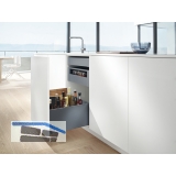 BLUM LEGRABOX pure SET H F, TIP-ON, 40kg, NL 550, INOX