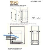 Sige Seitenwandauszug mit Vollauszug KB200; T500 mm, Stahl silberfarbig