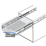 ACCURIDE 2601 Kugelkfigfhrung - Vollauszug, Lnge 200 mm, Stahl chromatiert