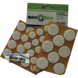 SECOTEC Filzgleiter-Set selbstklebend rund 44-tlg. wei 17/22/28 mm SB-1