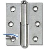 Möbelband gerade-Halbrundkopf,für stumpfe Türen rechts,50x40 mm,Stahl vern.