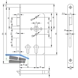 Fluchttrschloss 2328 fr 2 PZ, 1-flg, Funk. E, links, Edelstahl