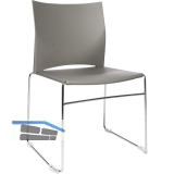 TOPSTAR Web-Chair Besucherstuhl, Sitzschale-Rckenlehne KS grau, Gestell verchr.