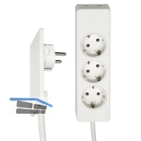 EVOline Plug-Verlngerung mit 3-fach Verteiler, Kunststoff wei