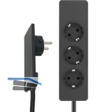EVOline Plug-Verlngerung mit 3-fach Verteiler, Kunststoff schwarz
