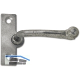 Fensterreiber m. Eisenknopf auf eckiger, austrag. Platte, 15 mm, Grauguss blank