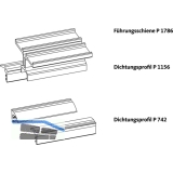 GU-937/934 HS Fhrungsschienen-Set oben P1786, L=4500 mm, silber eloxiert