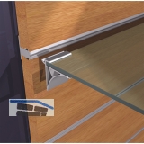 Wall Sys Glastablartrger W12, Lnge 50 mm, Aluminium natur eloxiert