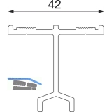 HAUTAU ATRIUM HS 300 Fhrungsschiene Nr. 3, L=6500 mm, Alu silber eloxiert