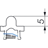 HAUTAU ATRIUM HS 300 Laufschiene Nr. 24 TT2, H=5 mm, L=6500 mm, silber eloxiert