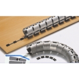 Kabelkanal horizontal, Lnge 1000 mm, Kunststoff silber