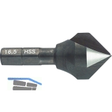ALPEN Kegelsenker u. Entgratsenker BIT Z=3 90 Grad HSS M3 1/4\&quote;Sechskantschaft