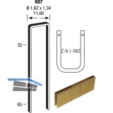 Klammern Type KB7 64 mm aus Stahldraht verzinkt und geharzt (8000 St)