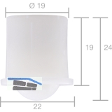 Kugelrolle 0  19 mm, Tiefe 19 mm, Kunststoff wei