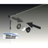 Glaspunkthalter Mini, 20 mm,6 - 8 mm Glas,Kunststoff transparent/Kappe Edelstahl