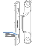 MACO Anpressverschluss, Flgel-und Rahmenteil Holz f. -Dichtung, silber (55028)