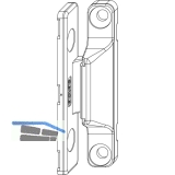 MACO Anpressverschluss, Flgel- und Rahmenteil Holz, silber (52389)