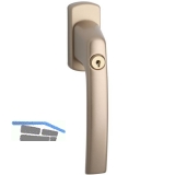 MACO Fenstergriff HARMONY - mit Sperrzylinder, VK 7x35, wei kunststoffmantel