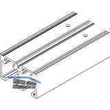 HAWA-Ordena 70/P - 70/F Doppellaufschiene gebohrt, Lnge 2500 mm, Alu eloxiert