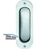 Schiebetrmuschel oval, 40 x 120 mm, ungelocht, Edelstahl matt