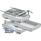 HETTICH SYSTEMA TOP 2000 Container-Set Silent System, Teilauszug, ET 530 mm, alu