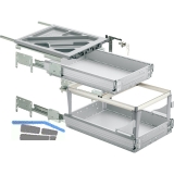 HETTICH SYSTEMA TOP 2000 Container-Set Sil Sys,Voll-/berauszug,ET 730,alu