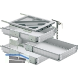 HETTICH SYSTEMA TOP 2000 Container-Set Sil Sys, Vollauszug, ET 530, alu